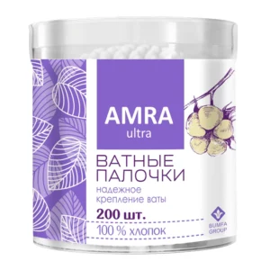 Палочки ватные AMPA 200шт цилиндр