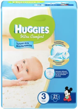 Подгузники Huggies UC (3) Conv (5-9кг) №21Boy