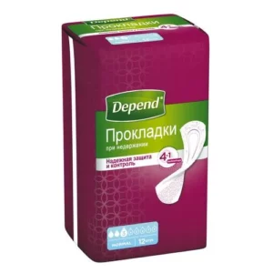 Прокладки «Depend» п/недержании мочи Normal Plus Pad №12 уролог