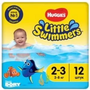 Подгузники для плавания Huggies Little Swimmers  2-3 мес (3-8 кг) №12