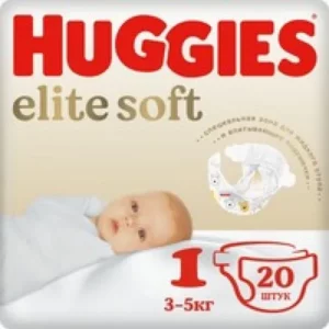 Подгузники Huggies Elite Soft OD (1) Conv (3-5кг) №20