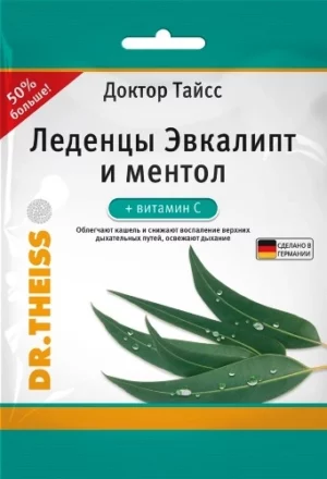 Доктор Тайсс Леденцы эвкалип ментол+витС 75г Др.Тайсс